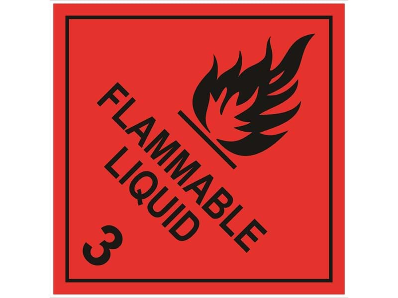 Label DG Paper - (Flammable Liquid 3) 100 x 100 | Conpac Trading Ltd